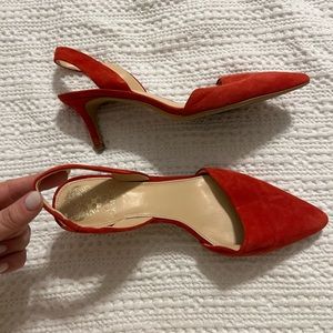 Vince Camuto short red pointed heel